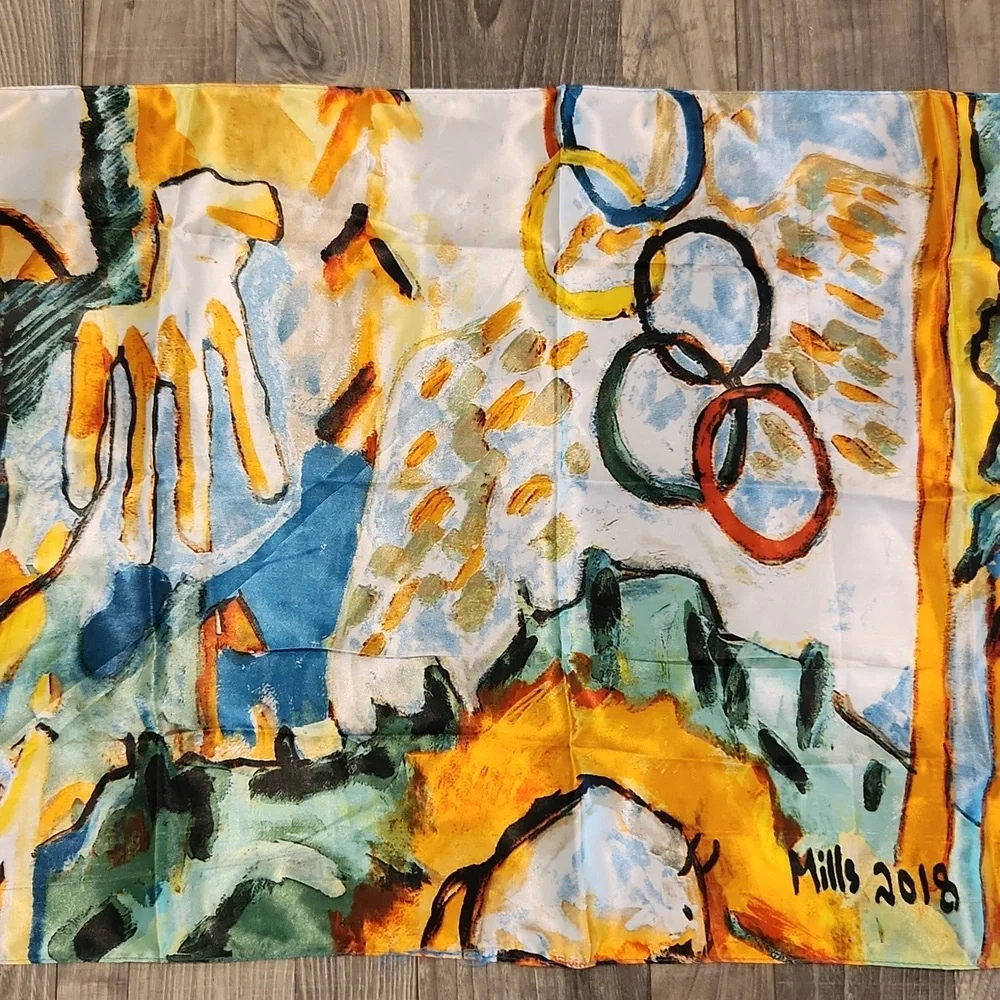 Billy Mills 2018 Olympic‎ Tribute Scarf in Native American Motif